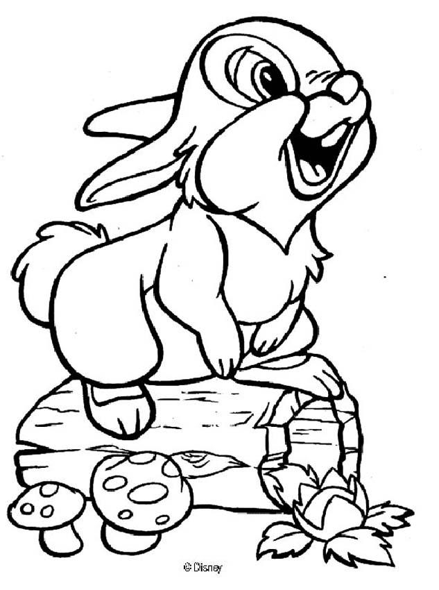 Coloriage de Bambi et ses amis dans la forêt