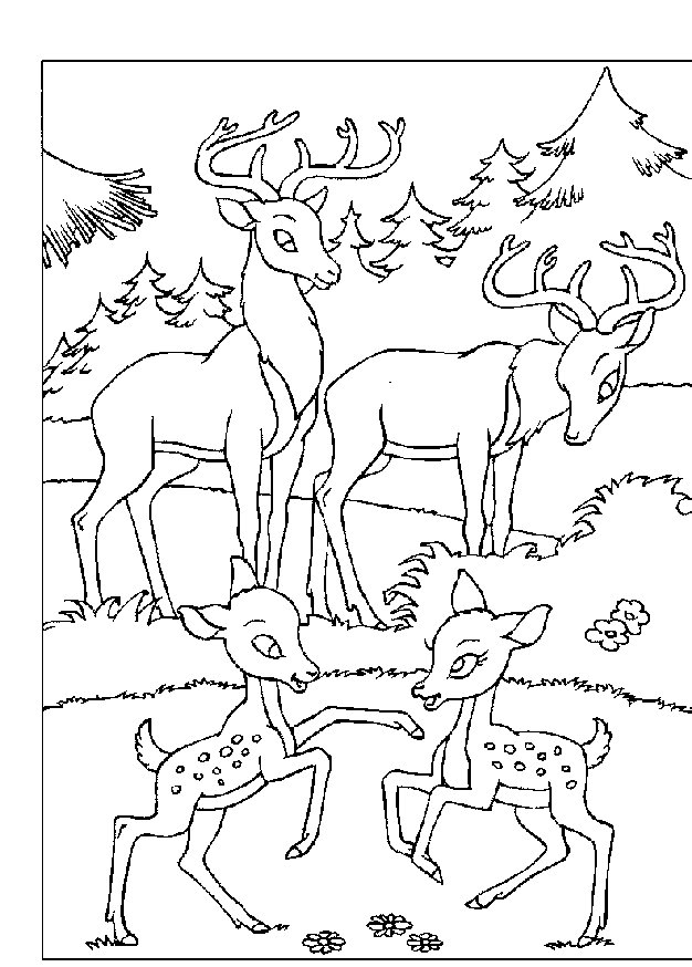 Bambi explorant la forêt avec ses amis