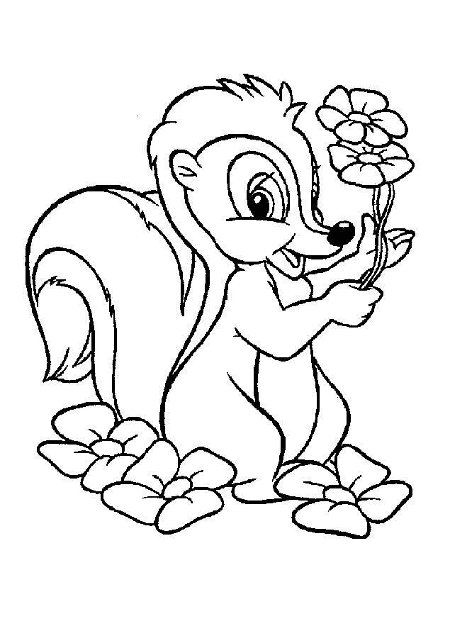 Coloriage de Bambi dans une forêt enjouée Coloriage de Bambi dans une forêt enjouée