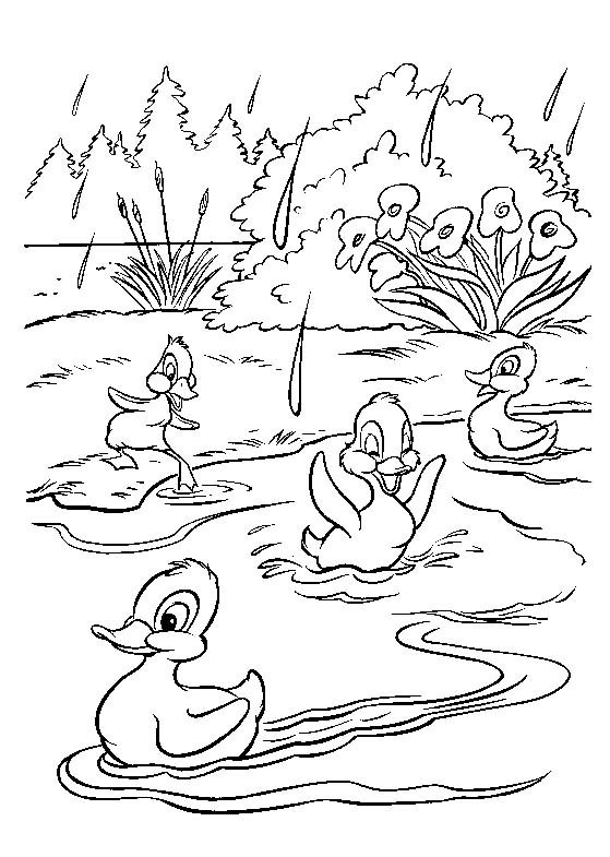 Coloriage de Bambi explorant la forêt
