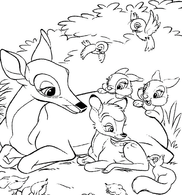 Scène de Bambi jouant dans une forêt verdoyante