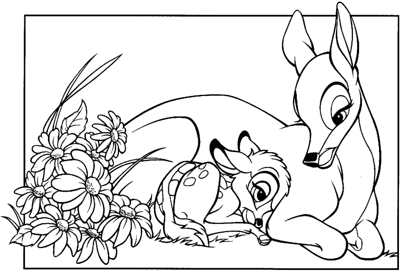 Bambi et son ami dans une forêt paisible