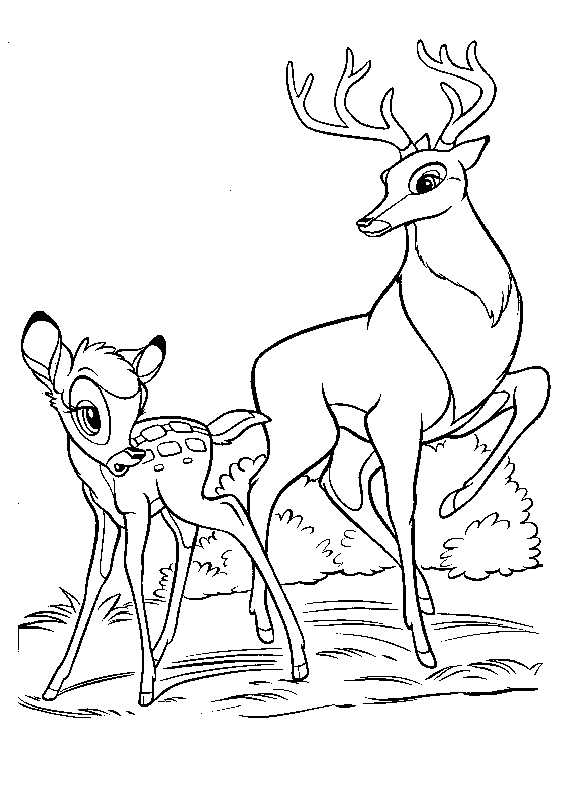 Bambi se repose dans la forêt avec ses amis