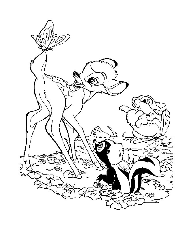 Bambi en train de gambader dans la forêt