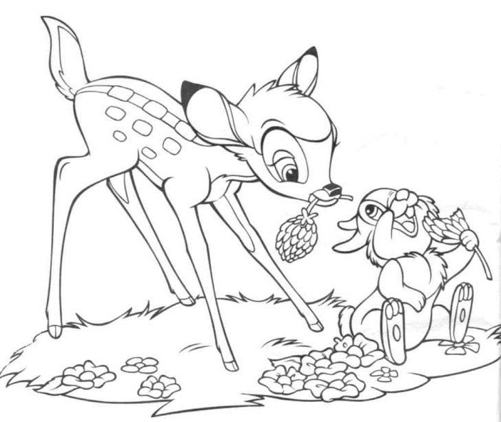 Bambi et ses amis explorent la forêt