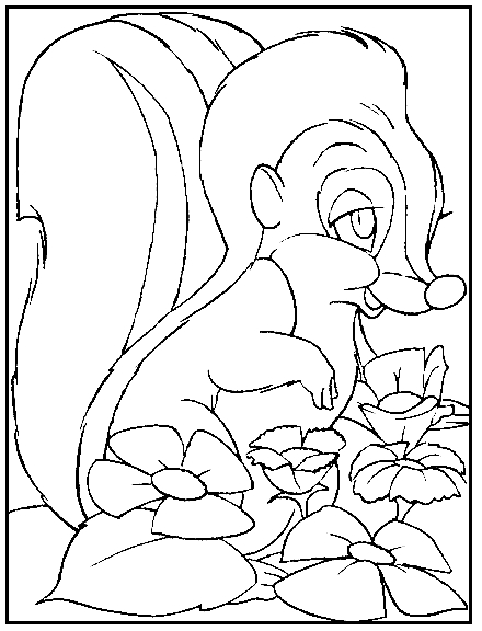 Coloriage de Bambi se reposant dans la forêt