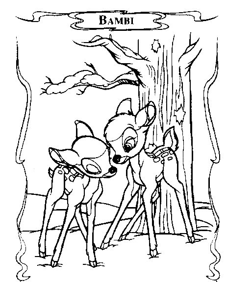 Bambi en train de jouer dans la forêt