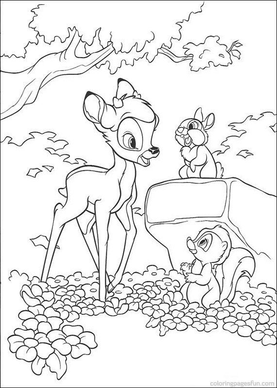 Bambi et ses amis dans la forêt en train de jouer