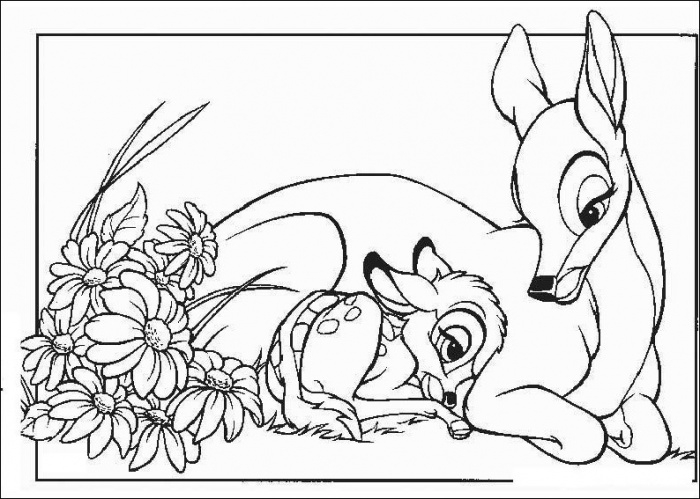 Bambi et ses amis dans la forêt verdoyante