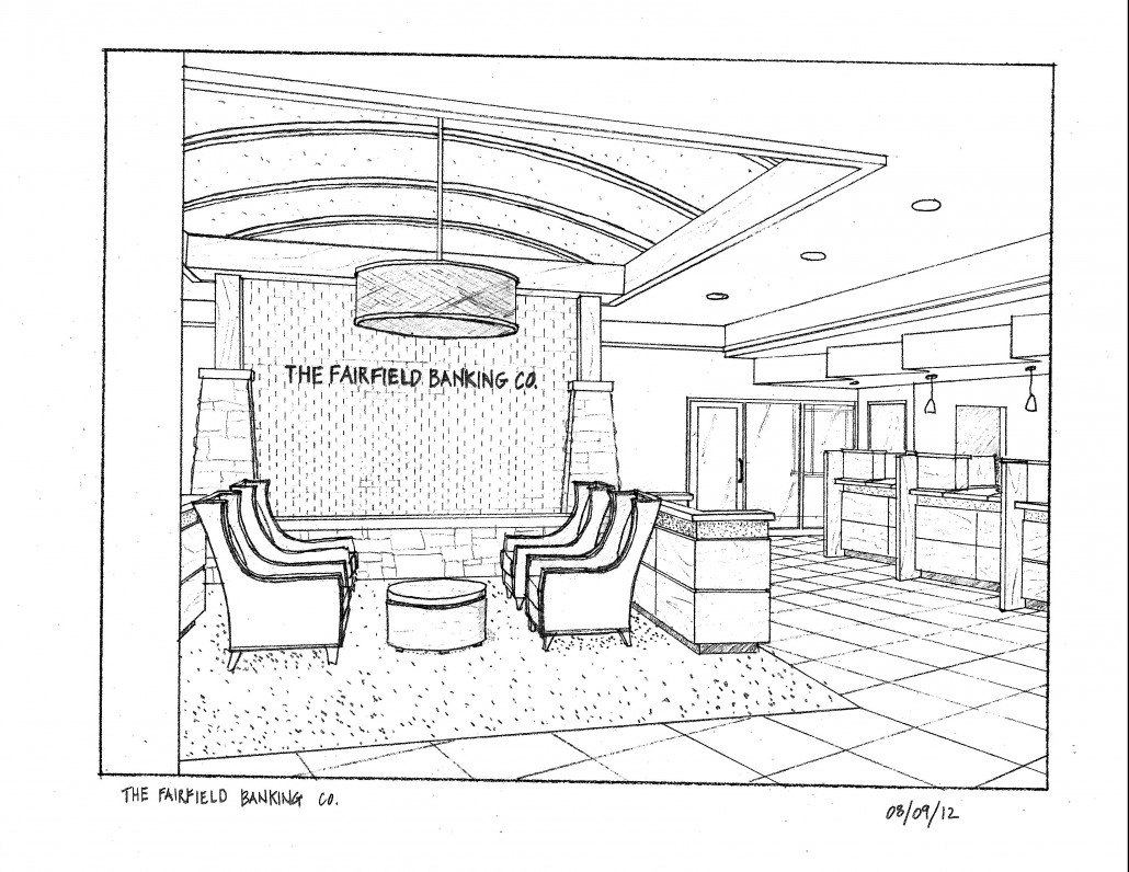 Coloriage d'une banque avec des éléments architecturaux et des détails variés