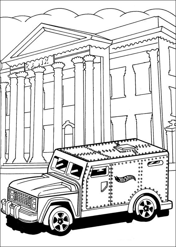 Coloriage d'une scène de banque avec des clients et des employés