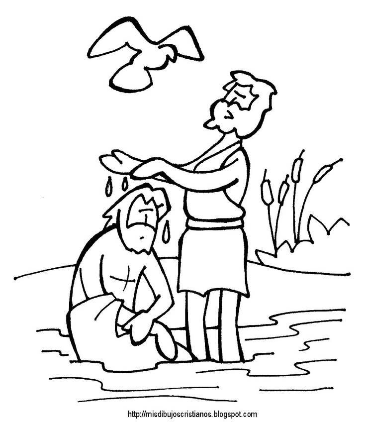 Coloriage d'un baptême avec un enfant et des symboles religieux