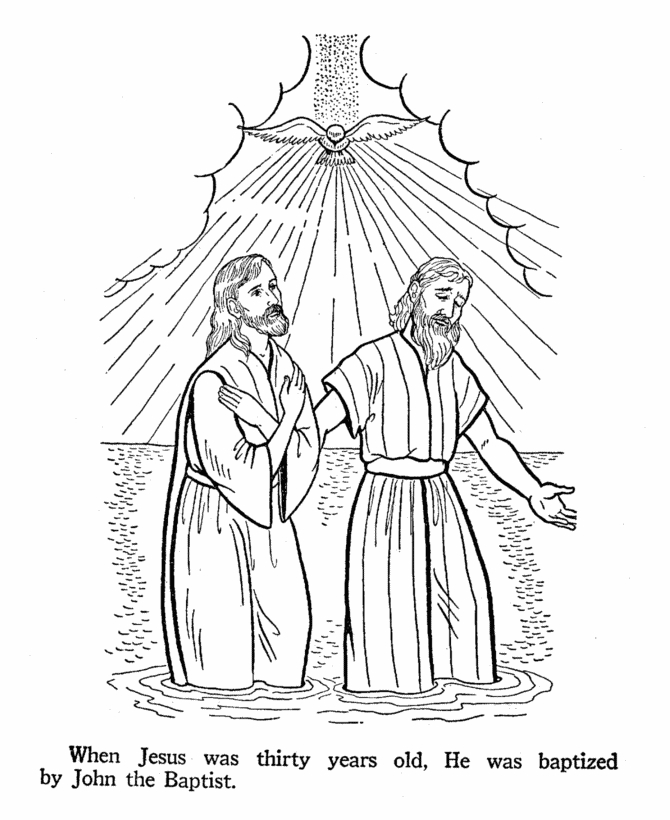Coloriage d'un baptême avec une scène de joie et de partage