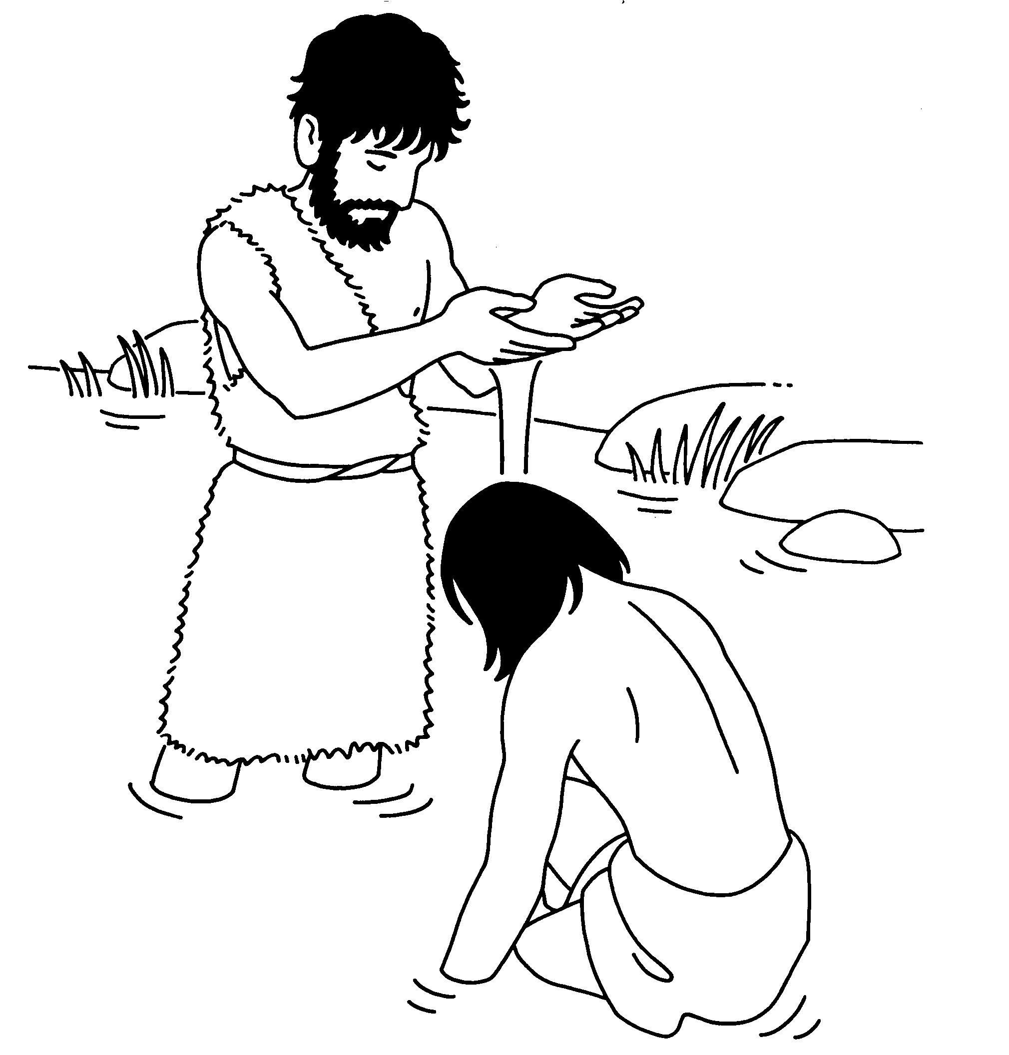 Coloriage d'un baptême avec un enfant et des symboles religieux