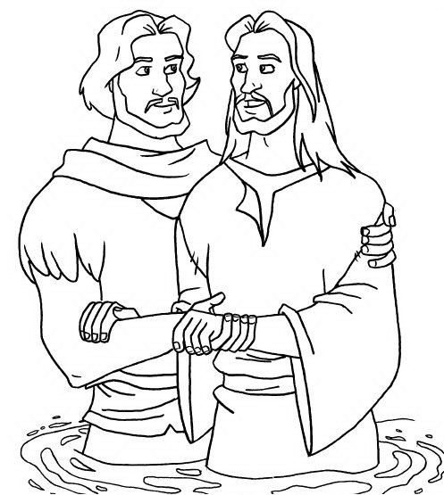 Coloriage d'un baptême avec un enfant tenant une bougie dans une église