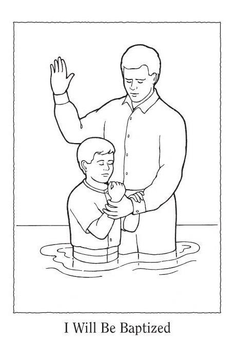 Coloriage d'un baptême avec une famille réunie autour d'un enfant