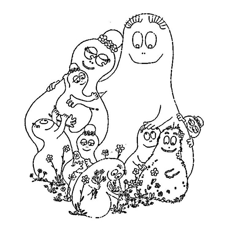 Barbapapa et ses amis en pleine aventure dans un décor amusant
