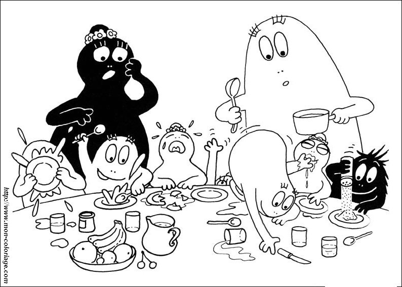 Barbapapa et ses amis s'amusent dans un jardin coloré