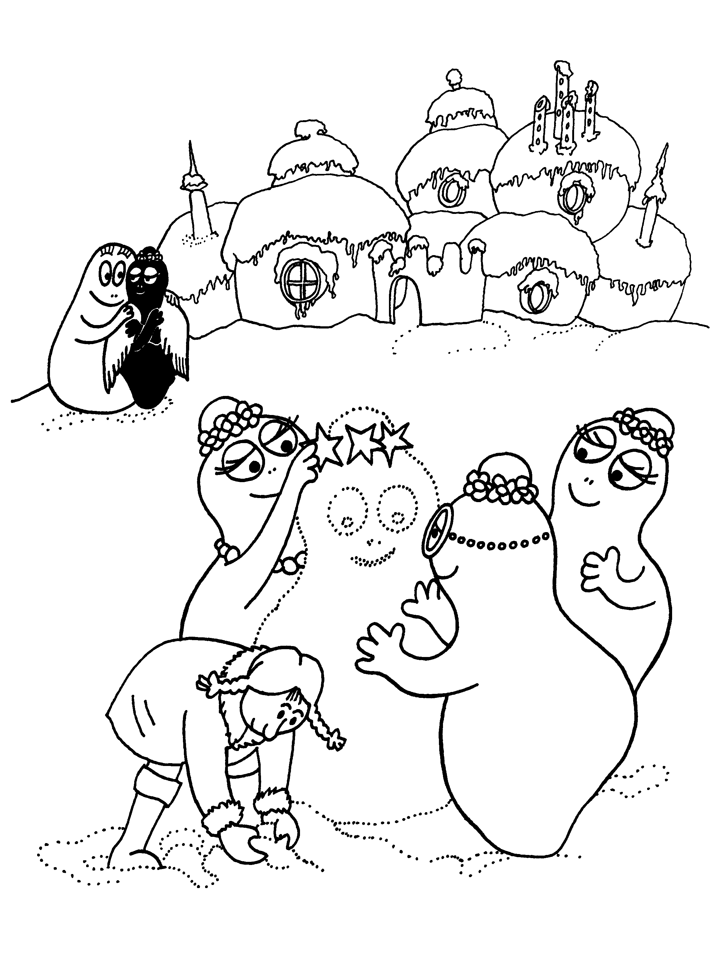 Barbapapa et ses amis dans un moment de partage