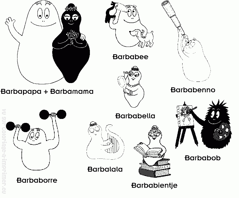 Barbapapa et ses amis au bord d’un ruisseau