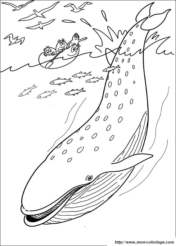 Coloriage de Barbapapa en pleine aventure joyeuse