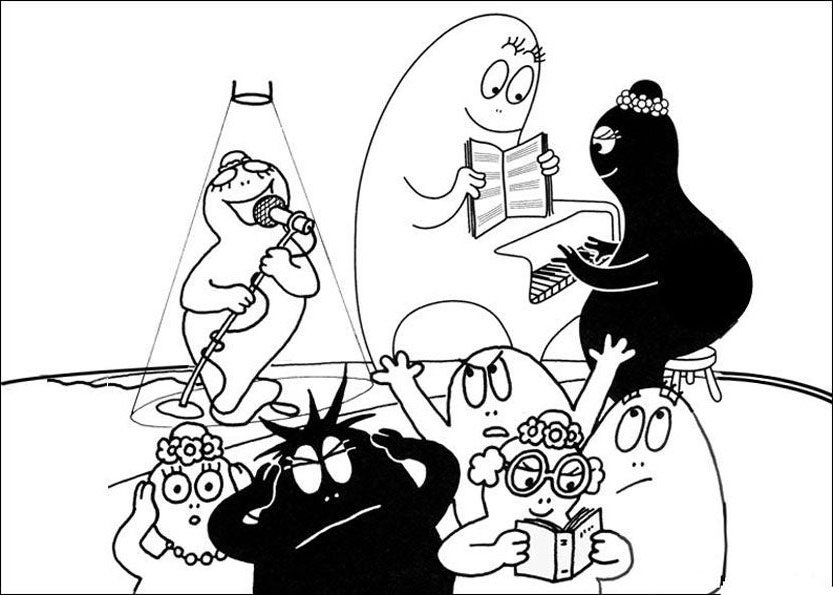 Barbapapa et ses amis s'amusent dans un jardin coloré