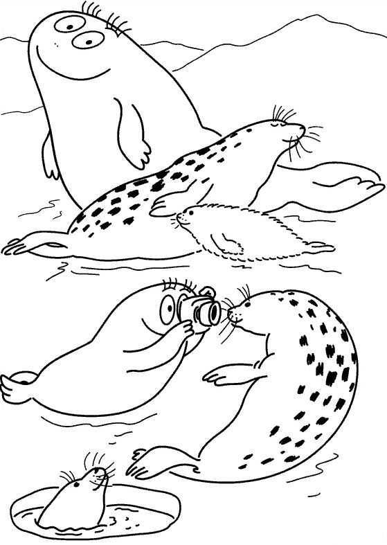 Coloriage de Barbapapa en pleine aventure joyeuse