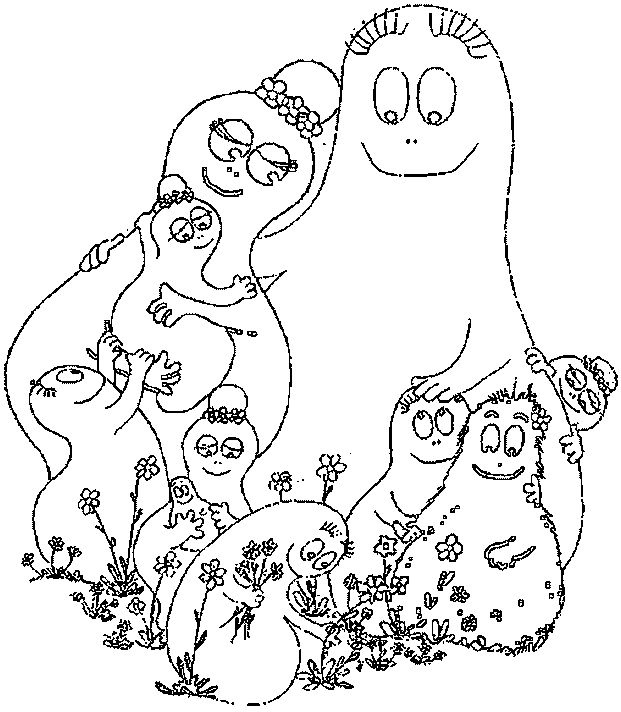 Barbapapa et ses amis dans une scène joyeuse et colorée