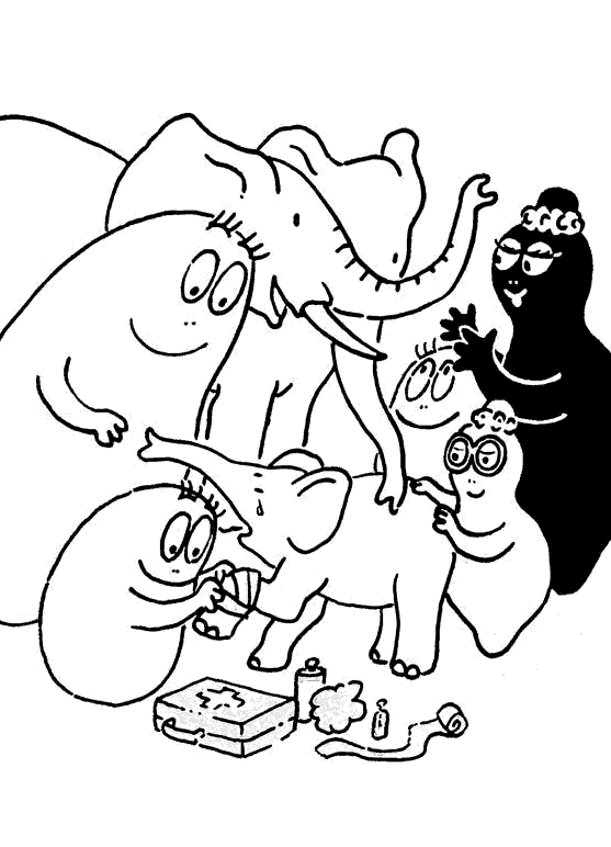 Barbapapa et ses amis s’amusent dans un paysage joyeux