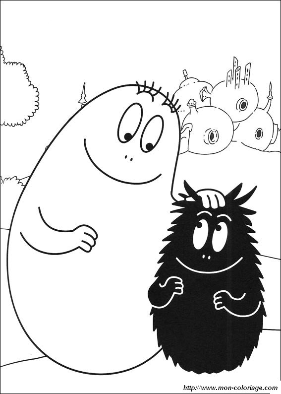 Barbapapa et ses amis dans un univers ludique à colorier