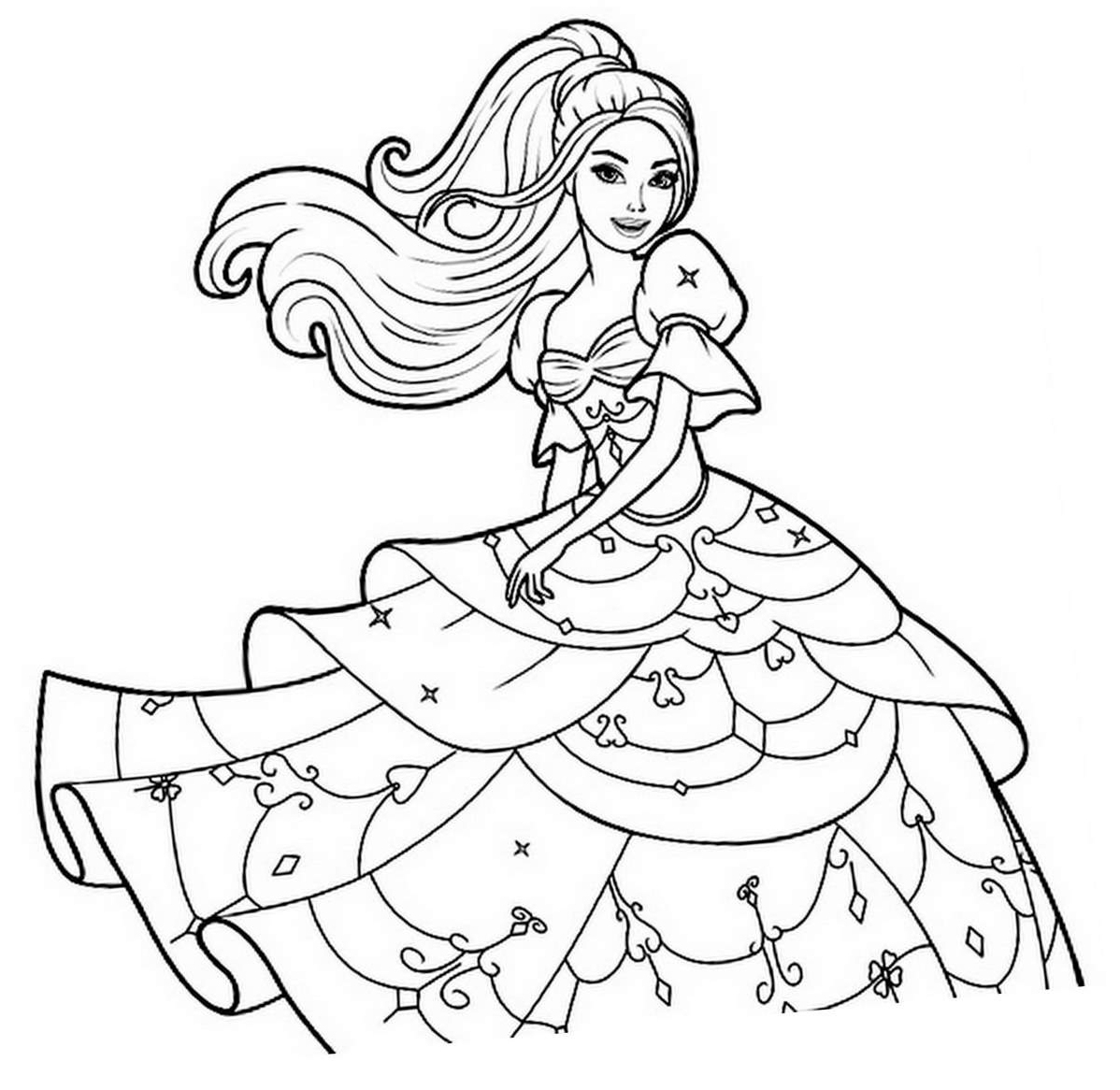 Barbie en train de danser dans une belle robe
