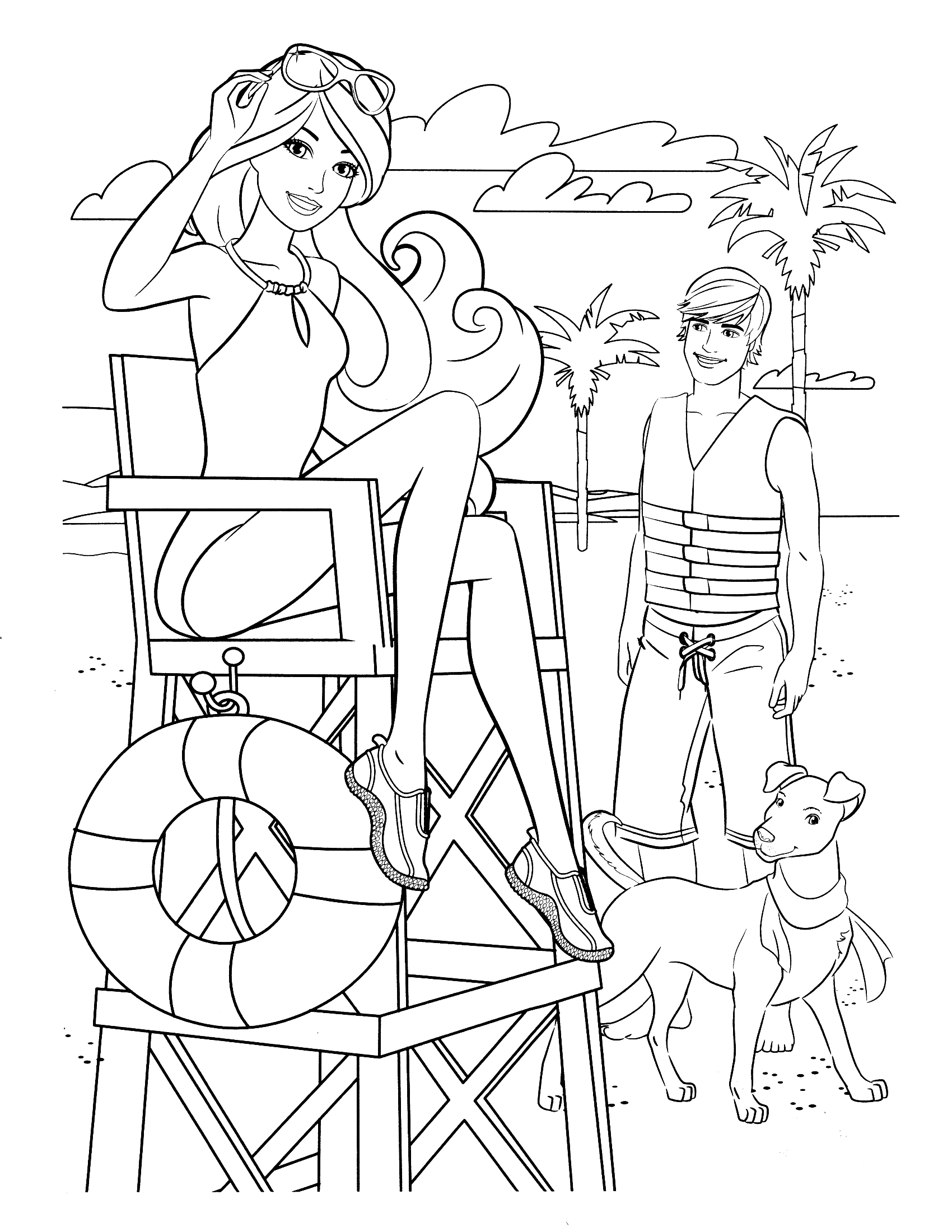 Barbie en pleine activité créative dans un jardin coloré