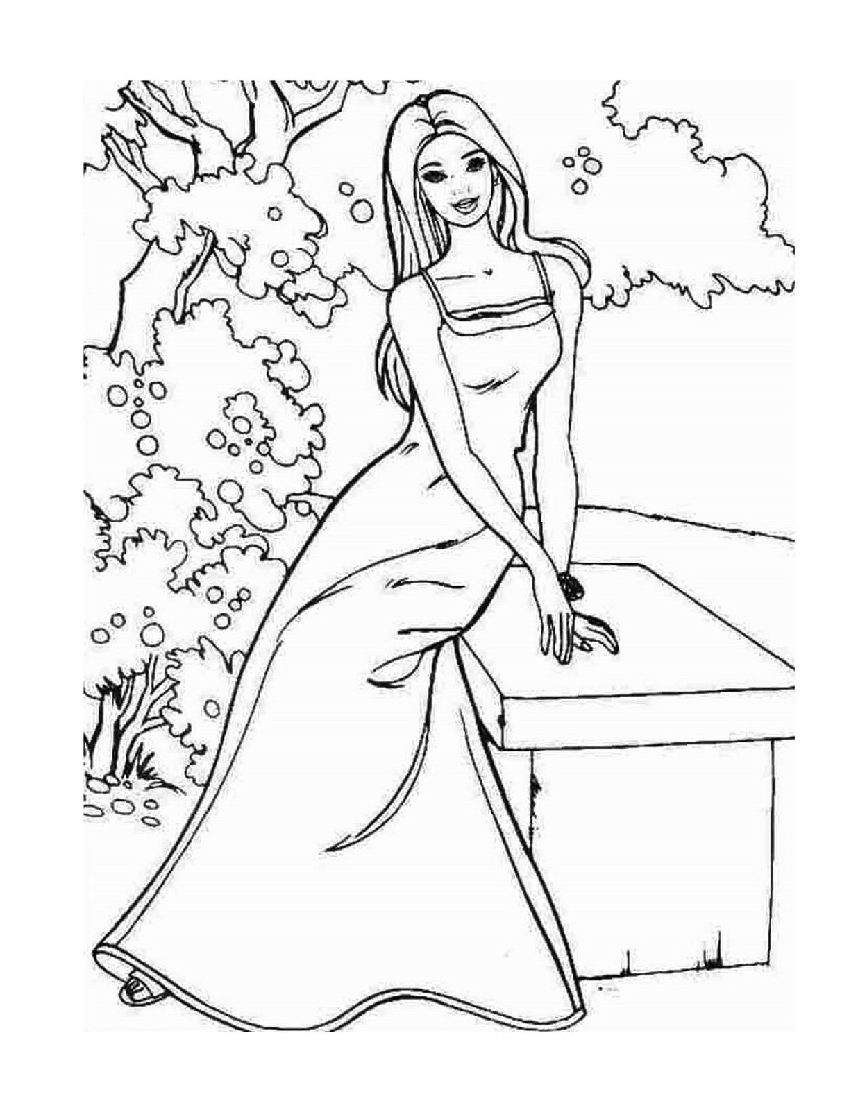 Barbie en pleine séance de coloriage dans un décor vibrant