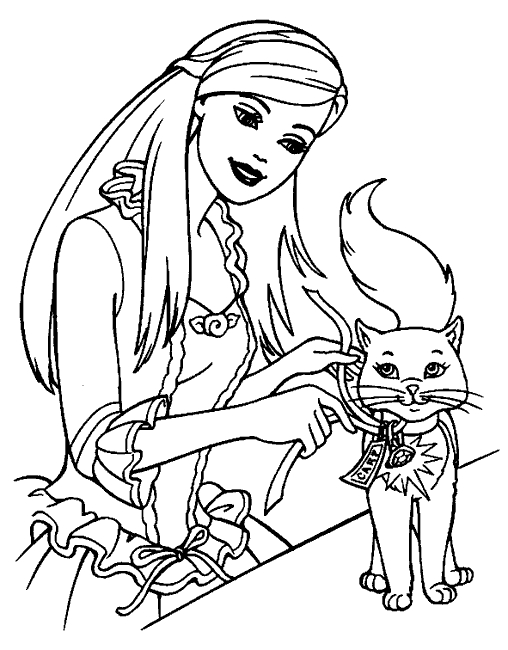 Barbie en pleine séance de coloriage entourée de fleurs