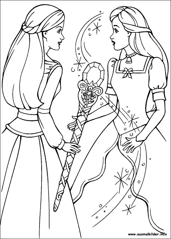 Coloriage de Barbie en pleine action dans un univers coloré
