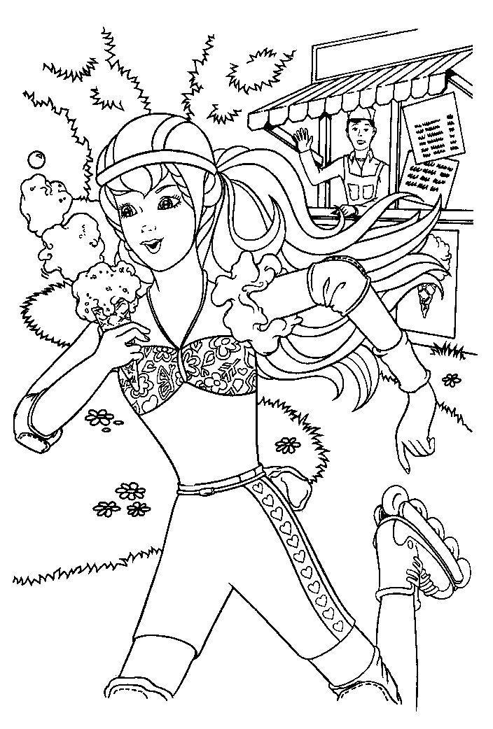 Barbie en pleine aventure dans un jardin fleuri