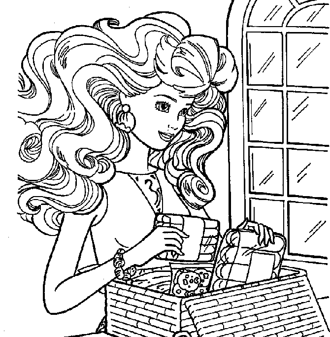 Barbie en pleine activité créative avec des accessoires colorés