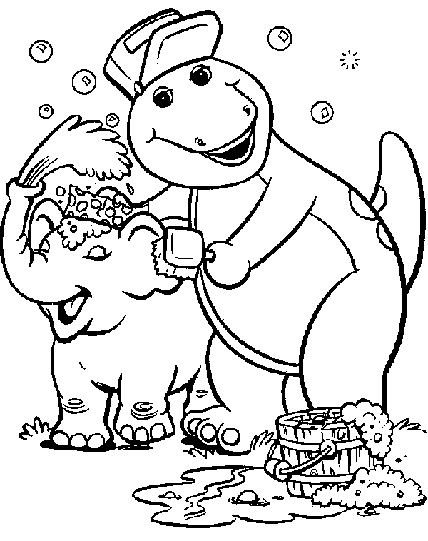 Barney et ses amis partageant un moment joyeux dans un décor ludique