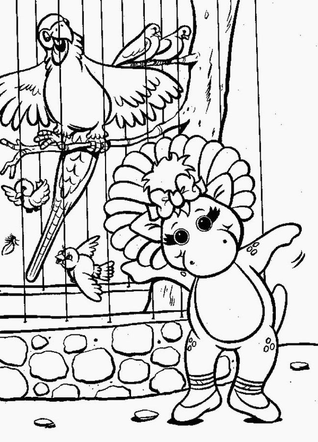 Barney et ses amis s'amusent ensemble dans un décor joyeux