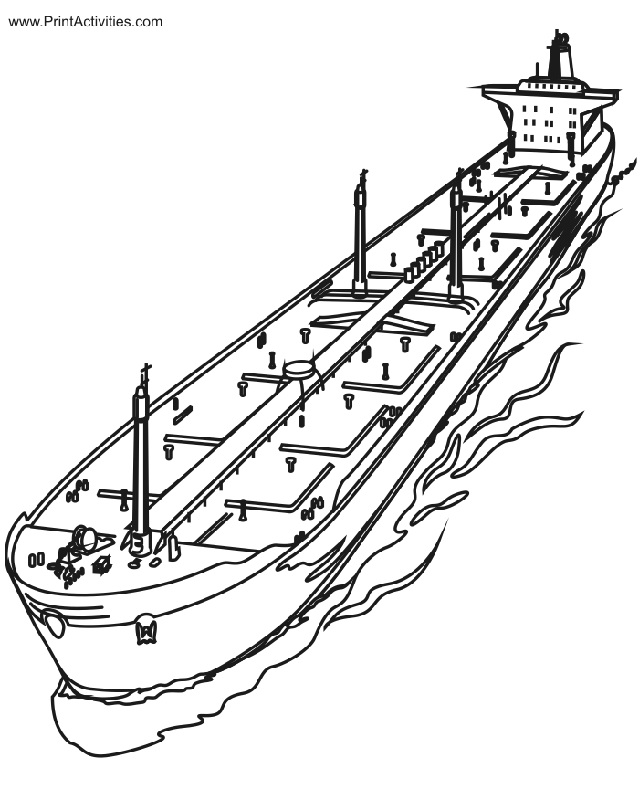 Coloriage d'un bateau de guerre naviguant sur l'eau