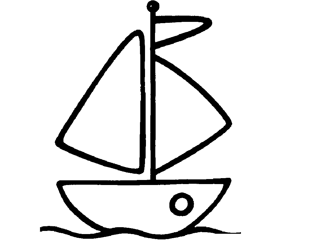 Coloriage d'un bateau naviguant sous un ciel nuageux