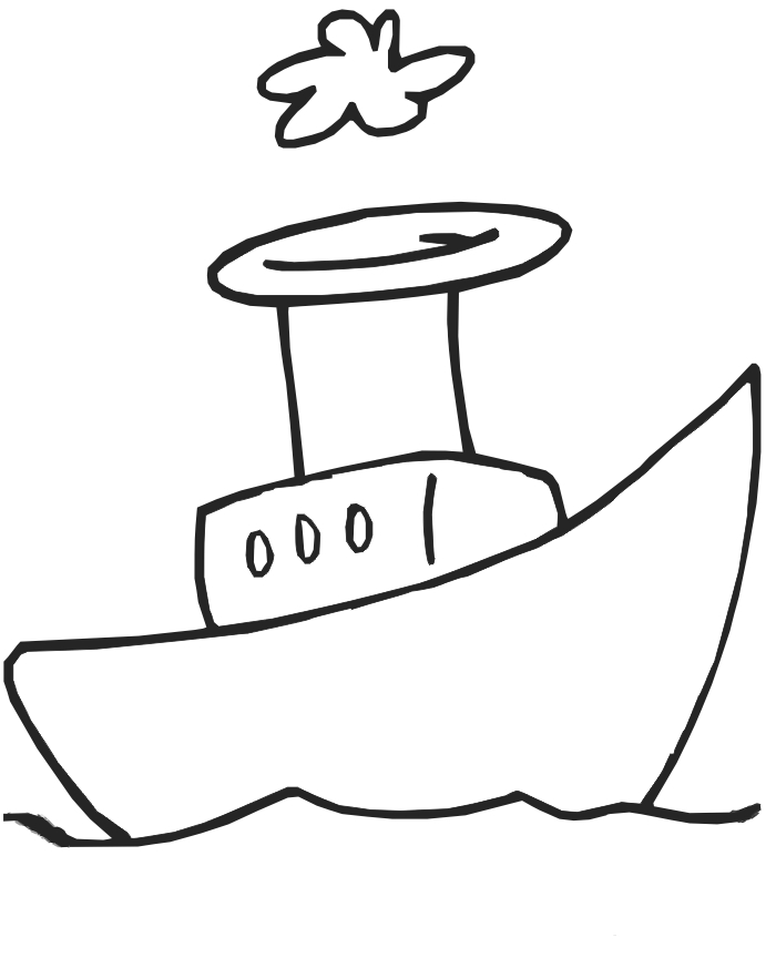 Coloriage d'un bateau-navire dans un décor marin