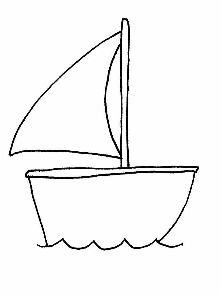 Coloriage d'un bateau navire naviguant sur des vagues