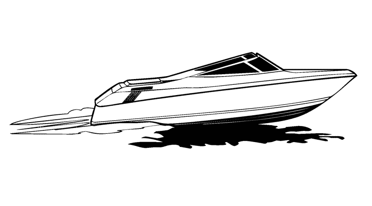 Coloriage d'un bateau naviguant sur une mer calme avec des vagues douces