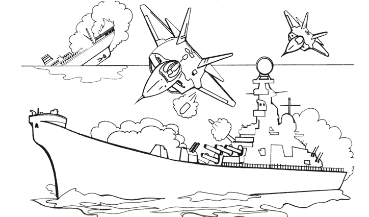 Coloriage d'un bateau naviguant sur des vagues sous un soleil radieux