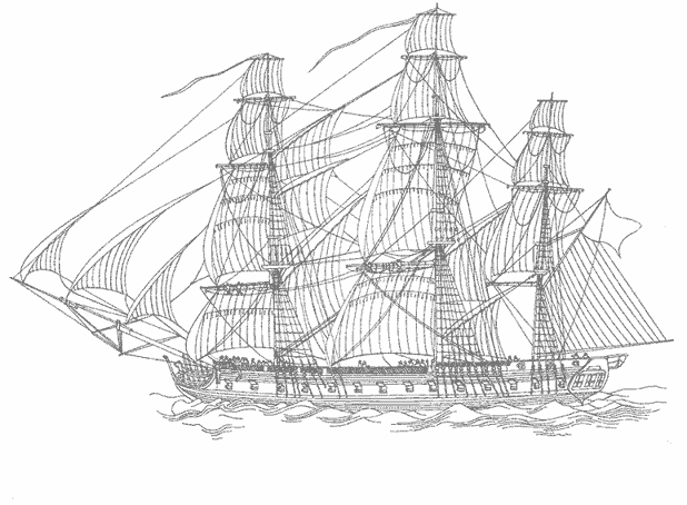 Coloriage d'un bateau naviguant sur l'eau