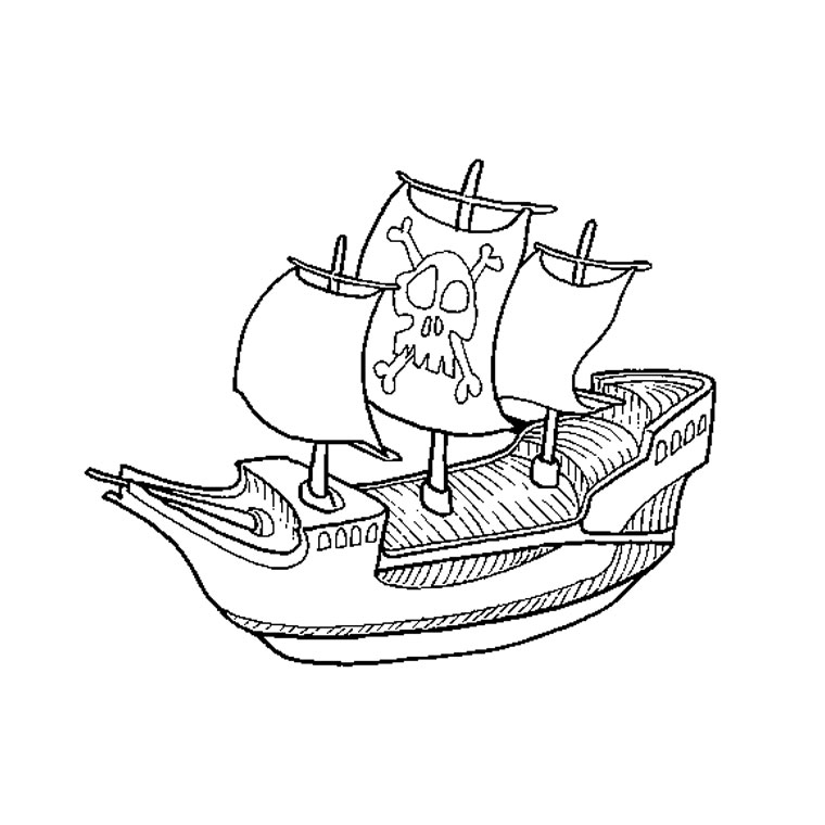 Un bateau pirate voguant sur des eaux tumultueuses