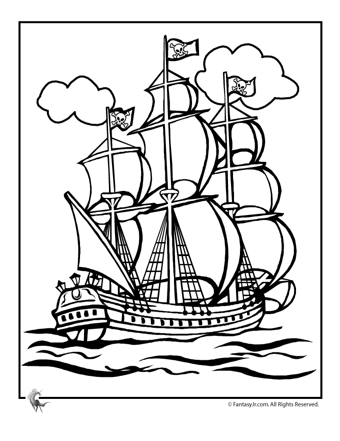 Coloriage Bateau pirate #45983 à imprimer Coloriage Bateau pirate #45983 à imprimer