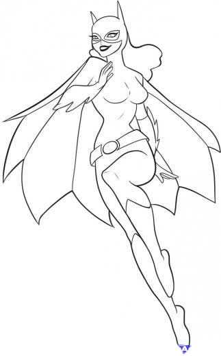 Batgirl en pleine action dans un décor urbain