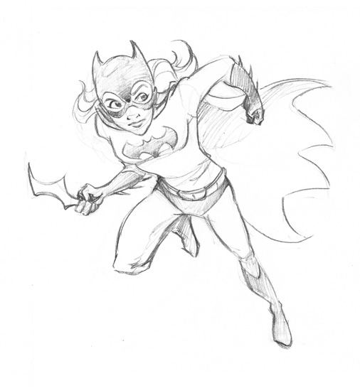 Batgirl en plein vol dans la ville